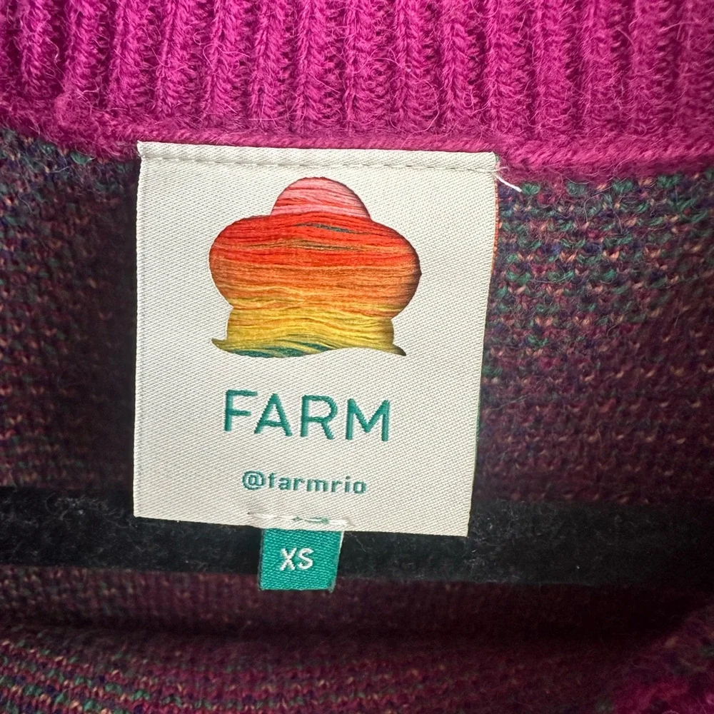 FARM Rio Multicolor Wave-Stripe Midi Sweater Dress — Wild Hearts - wool blend - Picture 2 of 4